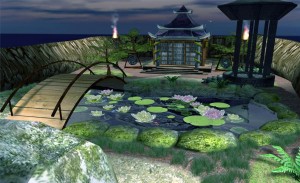 photo paysage jardin japonais